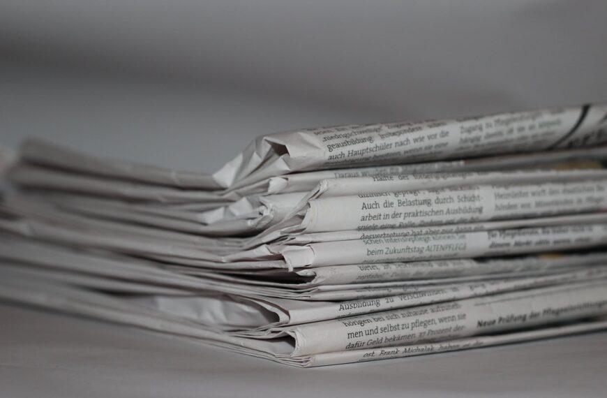 folded newspapers