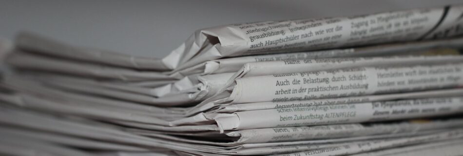 folded newspapers