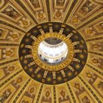 gold interior design on ceiling of st peters basilica