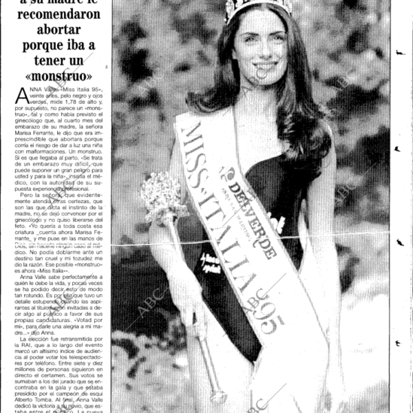 MISS ITALIA ANNA VALLE: A SU MADRE LE…