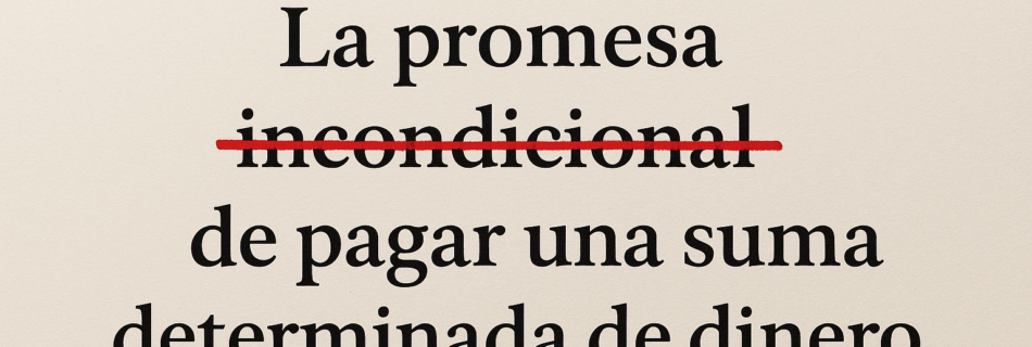 EL PAGARÉ NO DEBE LLEVAR LA PALABRA “INCONDICIONAL”