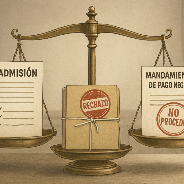 Inadmisión, rechazo y negativa del mandamiento de pago hasagotlex Santiago Perez Hernandez