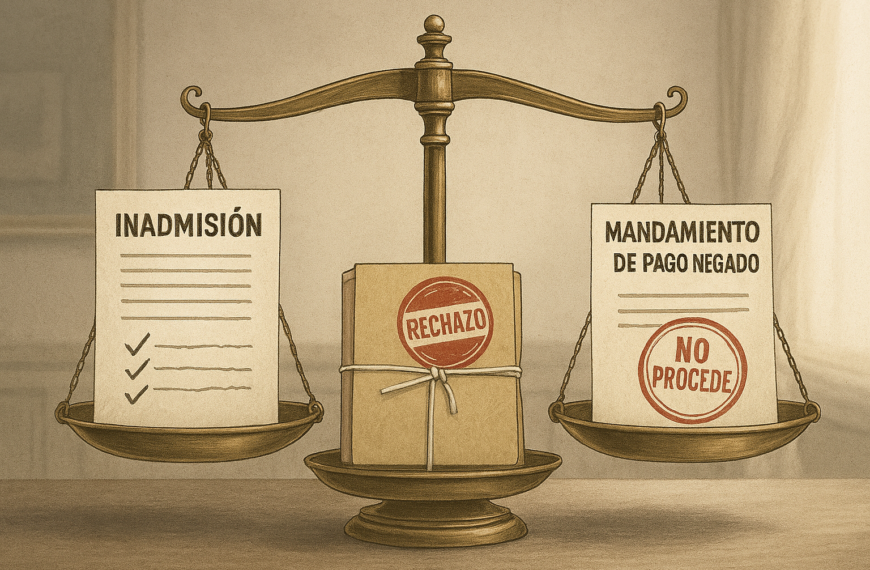 Inadmisión, rechazo y negativa del mandamiento de pago hasagotlex Santiago Perez Hernandez