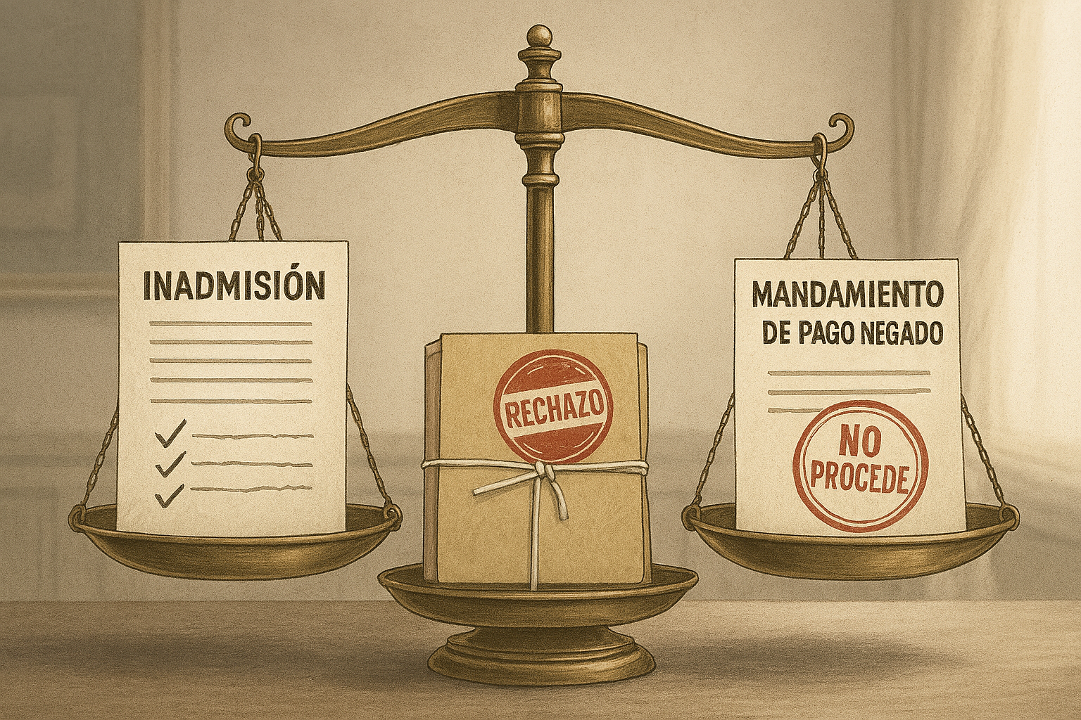 Inadmisión, rechazo y negativa del mandamiento de pago hasagotlex Santiago Perez Hernandez