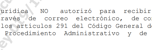 Notificación cuando no se autorizó recibirlas