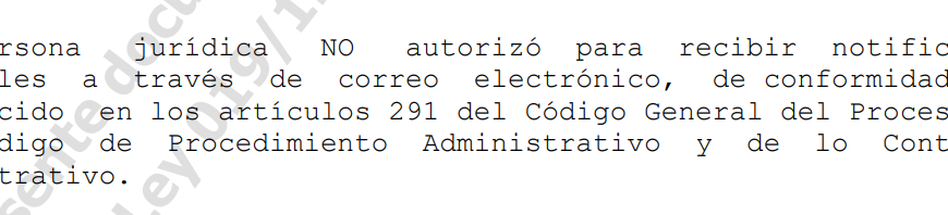 Notificación cuando no se autorizó recibirlas
