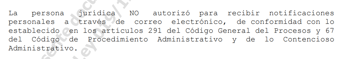 Notificación cuando no se autorizó recibirlas