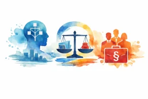 imagen en horizontal en que represente en abstracto la Teoría del órgano y responsabilidad de las personas jurídicas